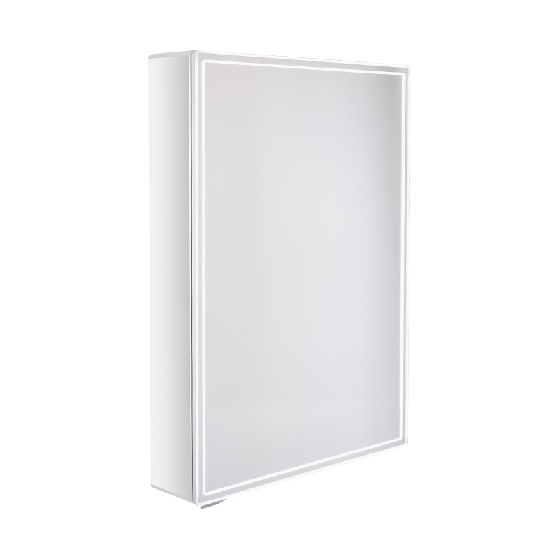 کابینت آینه حمام هوشمند تک در با آینه آرایشی با نور پس زمینه LED کابینت آینه حمام هوشمند تک در با آینه آرایشی با نور پس زمینه LED